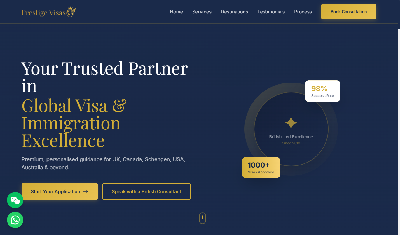 Visa case intake platform production interface